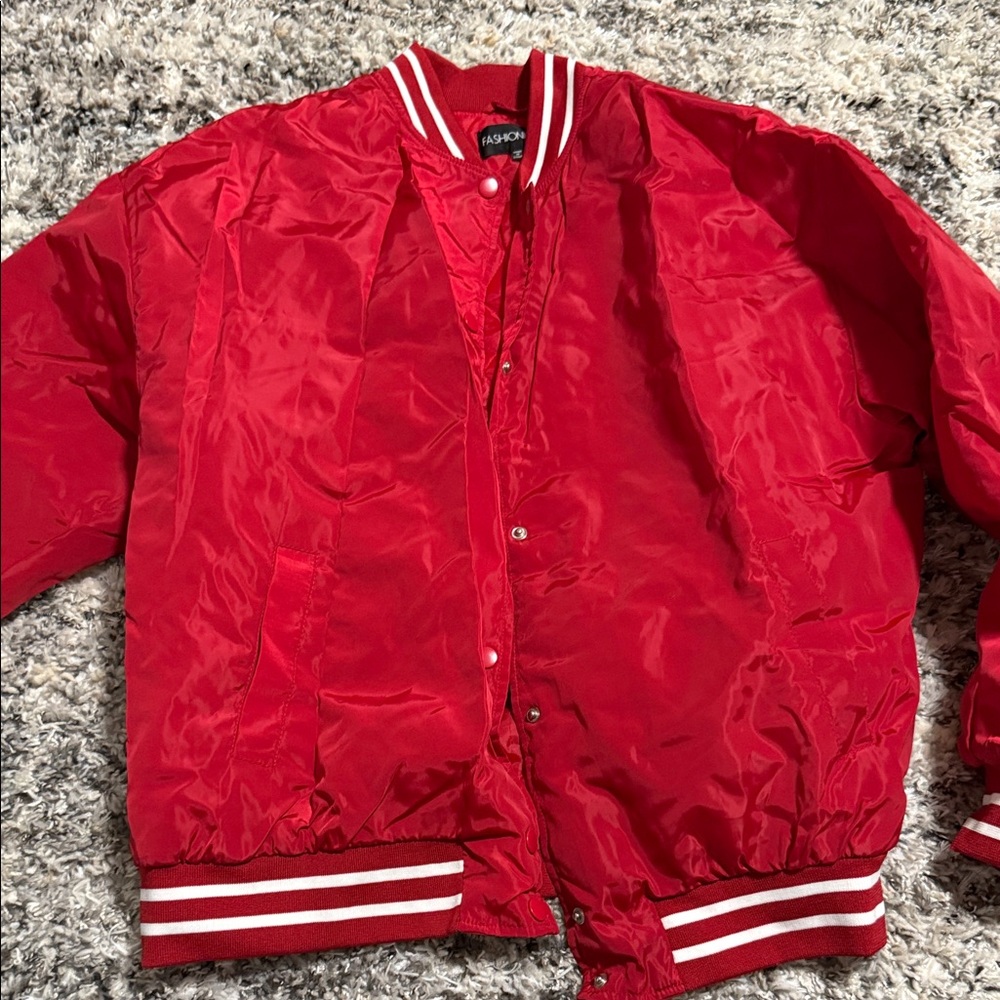 Fashion Nova Bold Red Quilted Jacket